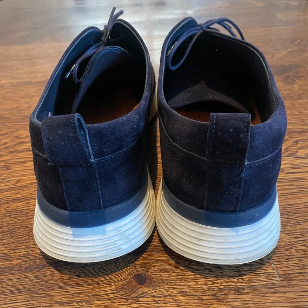 Men's Navy Suede Casual Lace-Up Shoes